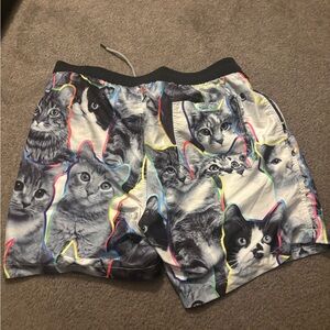 Cat Print Swim Shorts